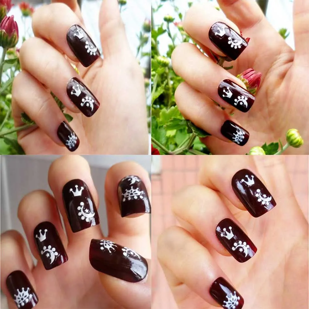 50 X листов 3D ногтей Стикеры наклейка Советы цветок наклейки для Nail фольга