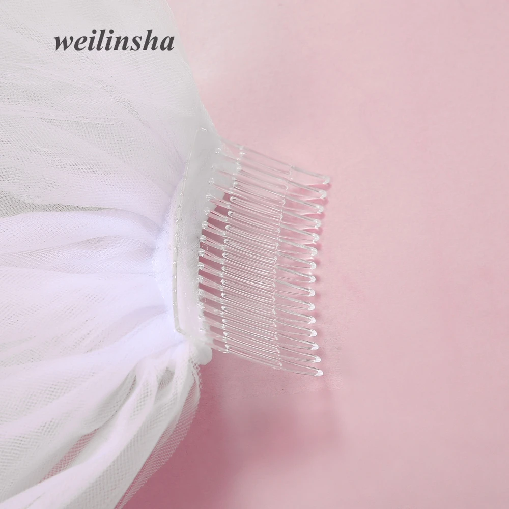 Weilinsha Дешевое красивое элегантное белое платье трехслойные аксессуары для волос; Свадебные вуали высокого качества