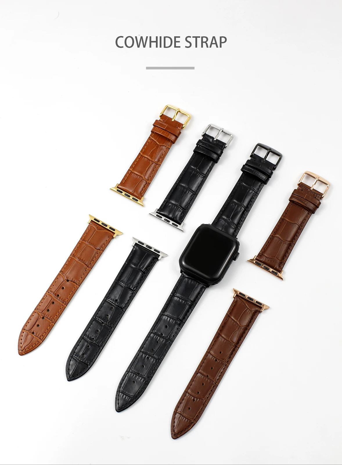 Carouse Watch Accessories Calf Genuine Leather Strap For Apple Watch Band 42mm 38mm Series 4/3/2/1 iWatch 44mm 40mm Watchband