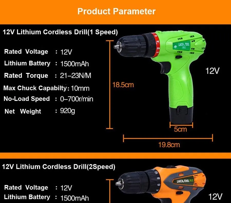 Cordless Lithium Battery Electric Drill-12