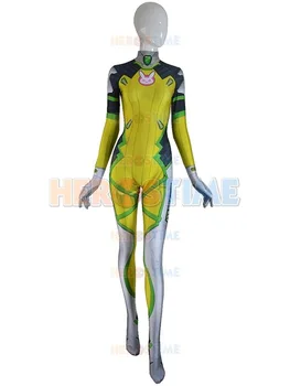 

D.VA Lemon Lime Costume Spandex 3d Print Game Girl Cosplay Costume Tight Lady Superhero Suit Can Custom Made