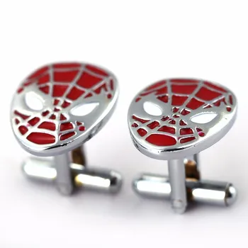 

20paris/lot Wholesale Red Enamel Jewelry Silver Plated Spider Cufflinks Men Cufflink Mens Cuff link