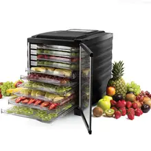 10 слоев сенсорный экран управление панель фрукты овощ, травы сушильные машины для мяса прозрачный полки закуски Еда Сушилка
