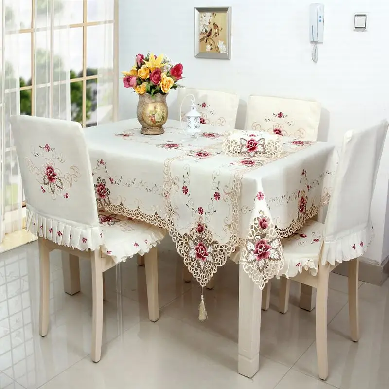 

Christmas decoration Pastoral floral hollow embroidered tablecloth for restaurant Cafe Home 1pcs price 12 sizes Free Ship