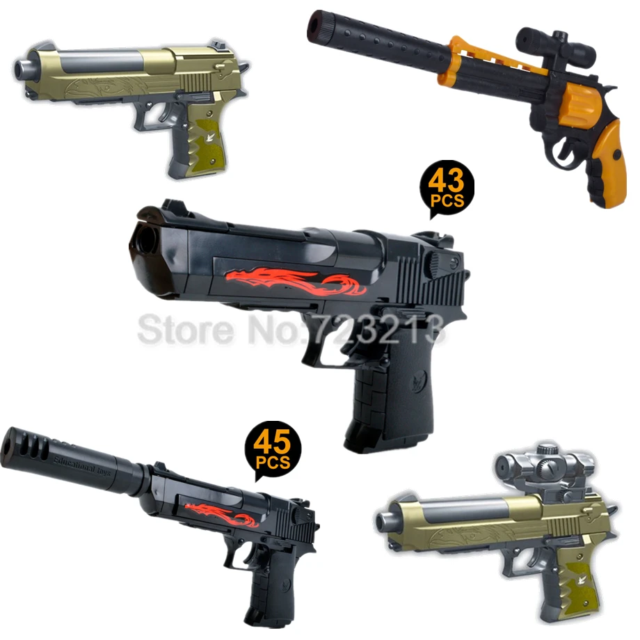 Single Sale Military Series Weapons Bricks Desert Eagle Revolver Parts Army Police SWAT Block Gun Building Blocks Models Toys
