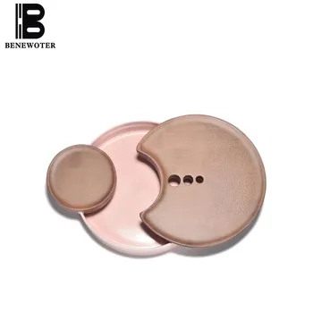 

Creative Pink Porcelain Tea Tray Handmade Ceramic Underglaze Color Water Storage Tea Table Tea Ceremony Accessories Sent Friends