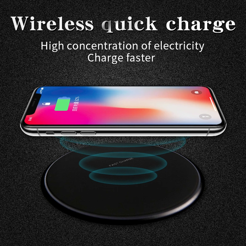 KUNFINE 10W Qi Wireless Charger for iPhone X8 Visible Fast Wireless Charging pad for Samsung S9S9+ S8 Note 9 9+ 8 Xiaomi Huawei 5 Colors  (2)