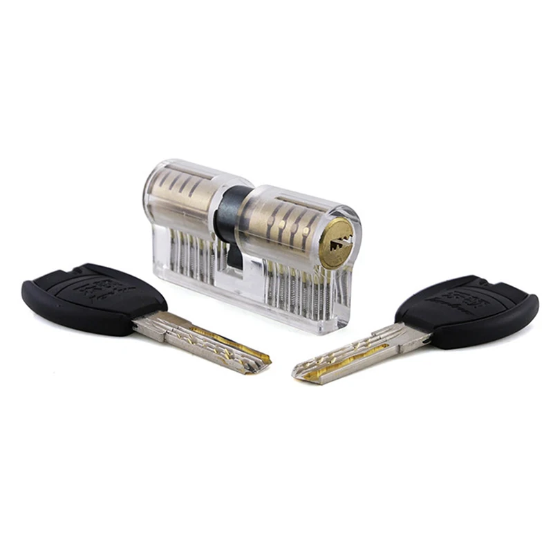 

Locksmith Transparent Practice Lock Double Row Of 5 Pins Cylinder Lock Pick Set