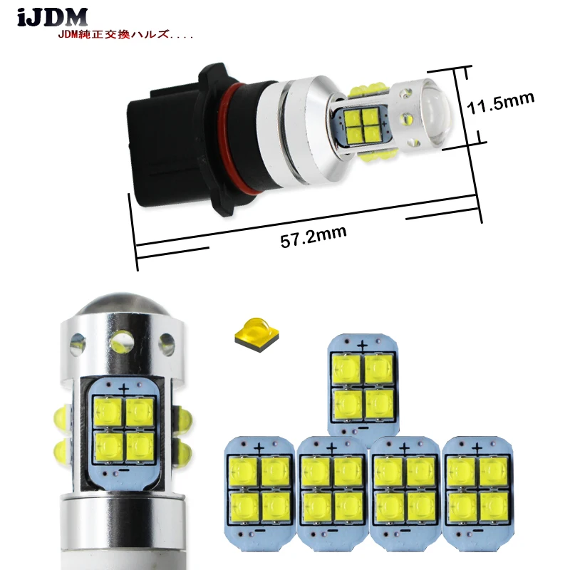 IJDM эксклюзивный дизайн ошибок супер яркий белый 10-SMD P13W светодиодный лампы для 2008-2012 Audi A4 Q5 Габаритные огни