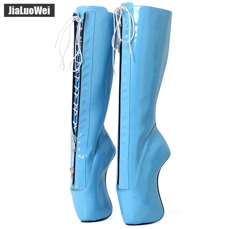 sky Zoccolo Donne Scarpe Nuove Jialuowei Al Tacchi Chiusura Partito Black Blue Locale Del Ginocchio Con Matt Serratura Alto Strano Unisex Alti Fetish custom Shiny 2018 Sexy alta Notturno Red Shiny rose yellow Della Stivali Lampo Color Shiny pOp5ESqw