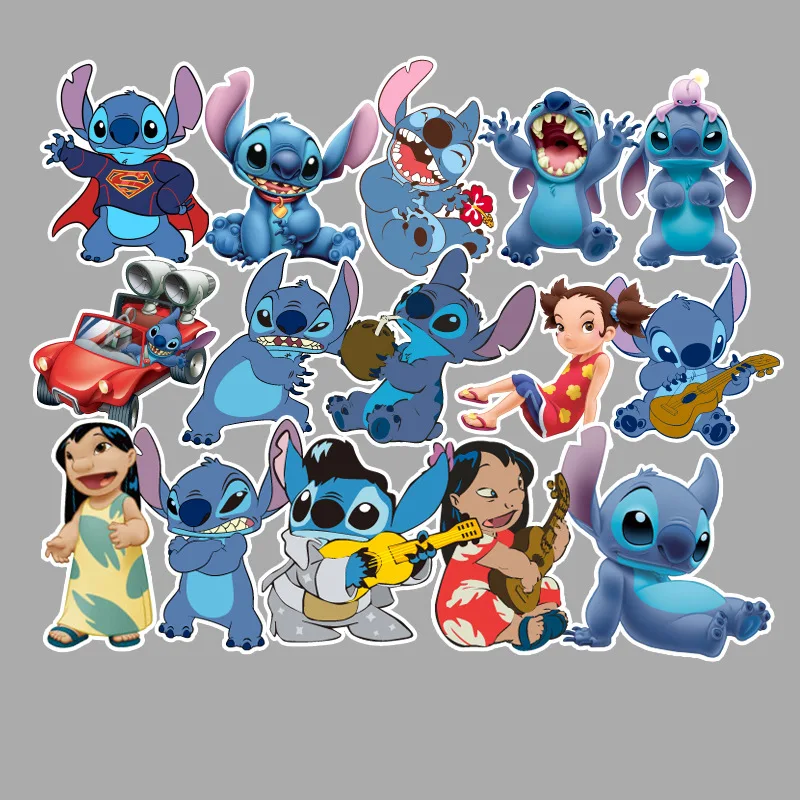 

55pcs/lot Lilo Stitch stickers Cute Cartoon Stationery Anime Scrapbooking Stickers for Children Mobile Phone Laptop Guitar Skate