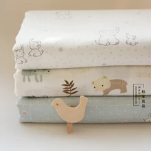 Хлопковый двухслойный марлевый материал с медведем, детская простыня, покрытая слюной, полотенце, ткань для подгузников