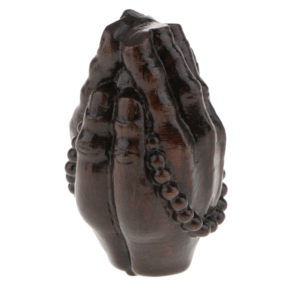 Wood Glazed Buddhist Buddha Statue Decor Fengshui Ornament Figurine Model Home Garden Shop Office Display