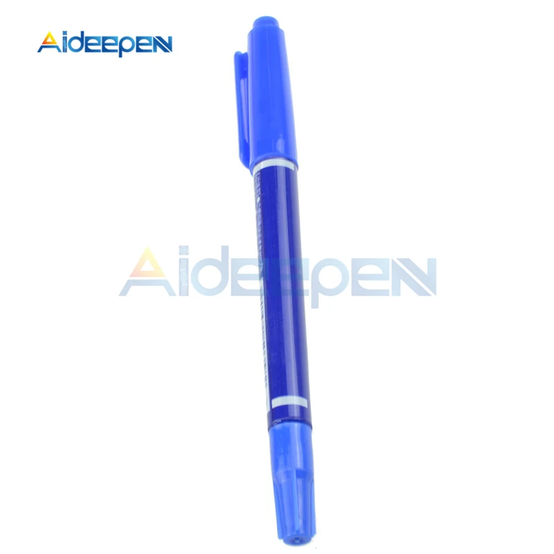 Черный/синий/красный анти-травление печатная плата чернил маркер двухголовая ручка для Arduino DIY ремонт CCL печатная схема - Цвет: Blue