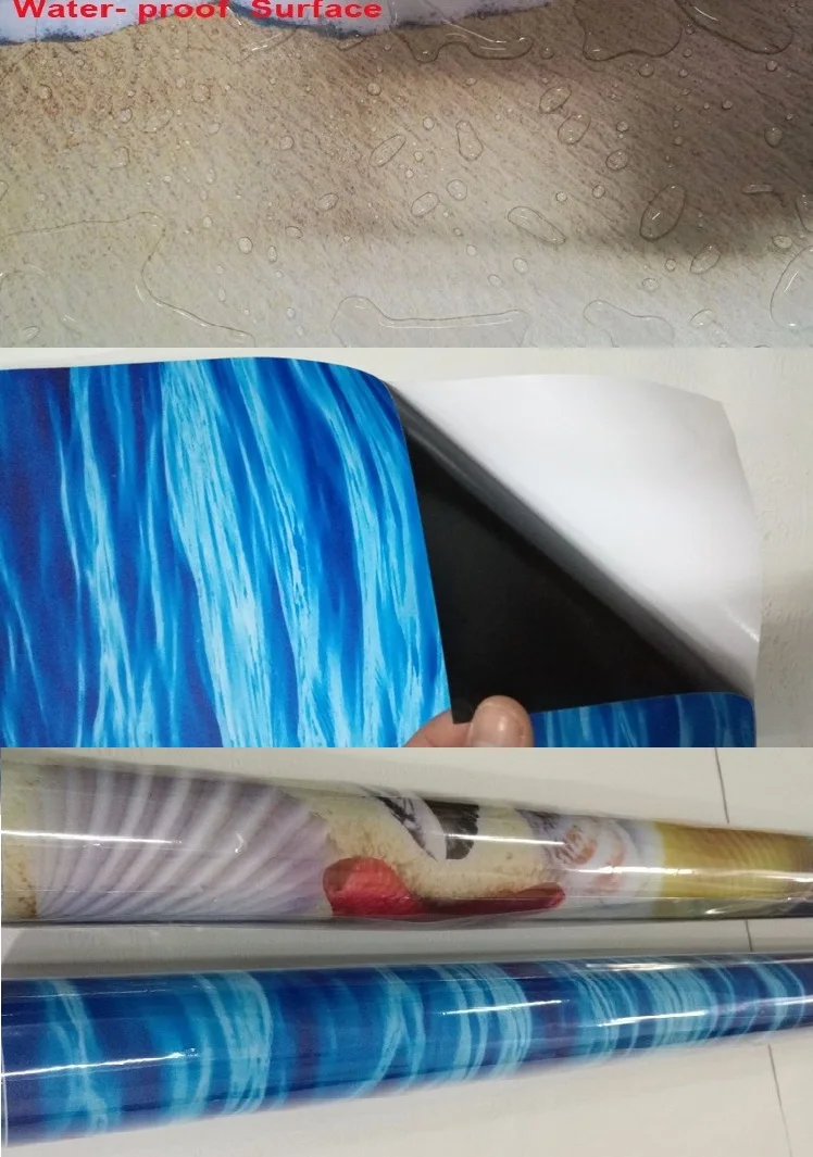 3D Пользовательские Стикеры на стену-океан Голубая волна настил живопись фото обои для стен домашний декор Фреска