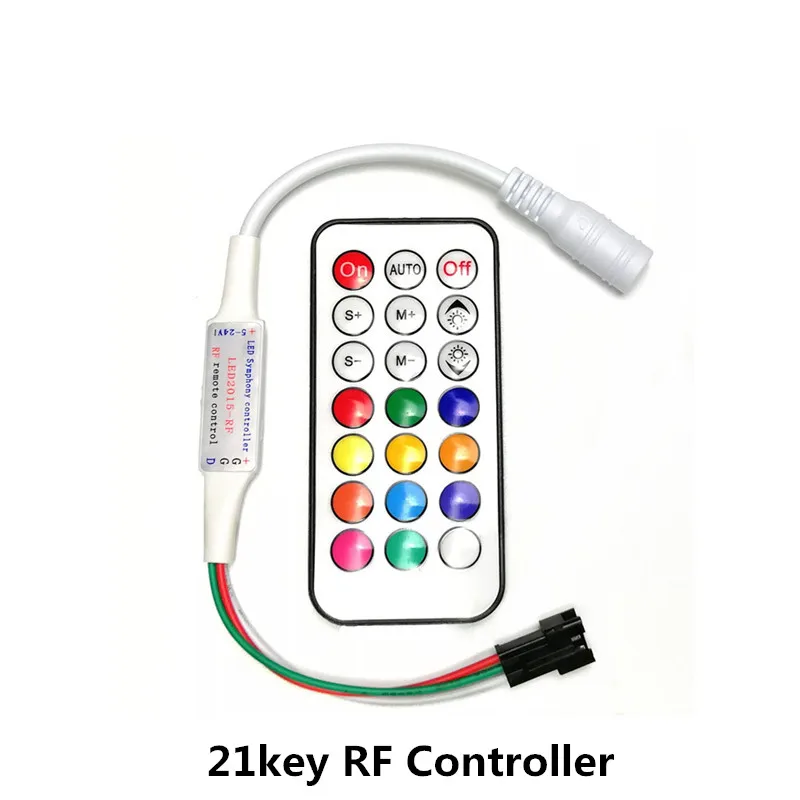 WS2811/WS2812B Led RGB пиксельный контроллер 14key/17key/21key пульт дистанционного управления беспроводной RF IR цифровой светильник с цветными полосками DC5V-24V