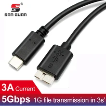 Кабель USB C к Micro 3,0, кабель type C к Micro B, кабель для быстрой зарядки USB Micro 3,0 к type C, Суперскоростной кабель для передачи данных на HDD