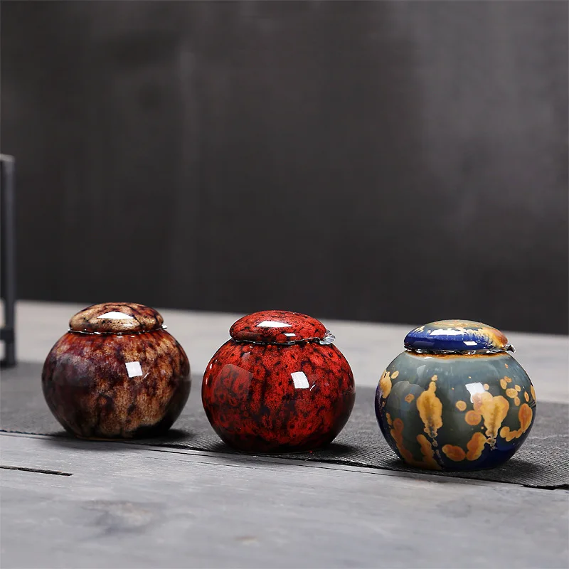 

Chinese Ceramic Tea Caddies Canister Kung Fu Tea set accessories Tea Jar Cans Box for Home or Office Teaware A