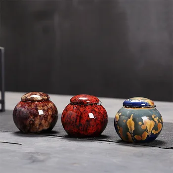 

Chinese Ceramic Tea Caddies Canister Kung Fu Tea set accessories Tea Jar Cans Box for Home or Office Teaware A