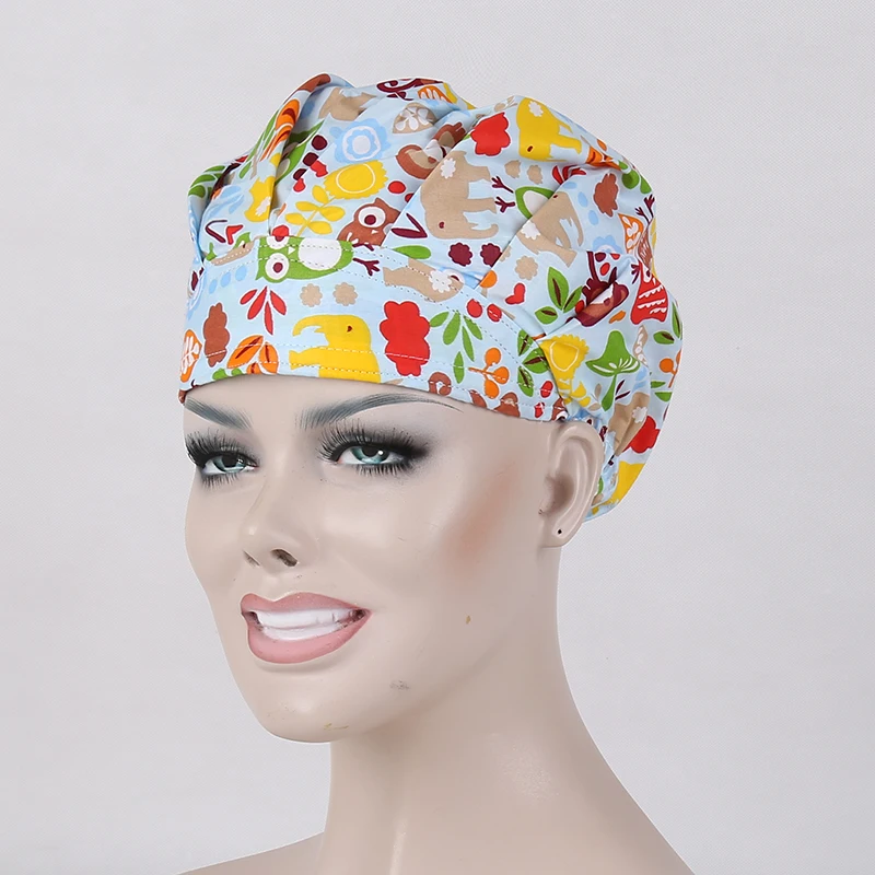 2018 Lab Coat Hospital Surgical Cap Medical Caps Scrub for Women