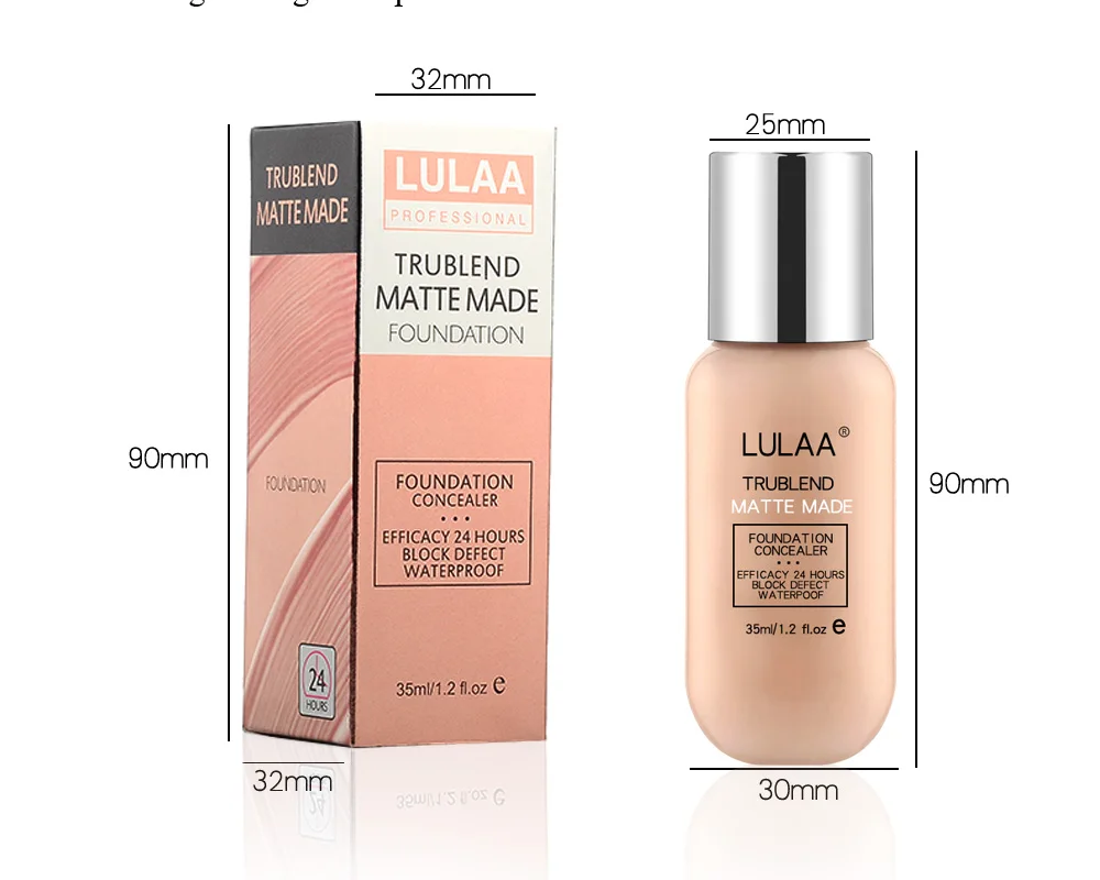 LULAA Age Back Foundation Base Makeup Age Rewind Matte Liquid Foundation Full Coverage Concealer Waterproof Matte Foundation