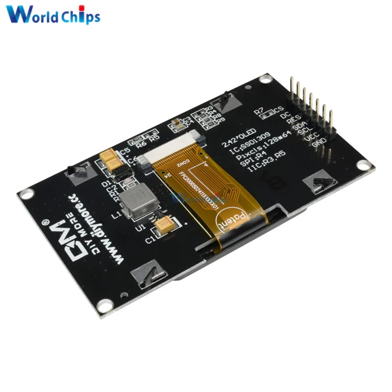 2,4" дюймовый ЖК-экран 12864 128X64 OLED дисплей модуль IIC IEC SPI серийный C51 STM32 SSD1309 для Arduino белый/синий/зеленый/желтый