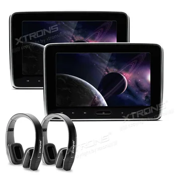 

XTRONS 2pcs 10.1" Car Headrest DVD Player PC Monitor HD Digital TFT Screen Touch Panel with HDMI Port with headphones