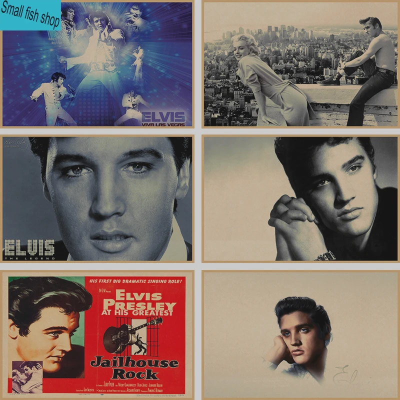 

Elvis Presley Home Furnishing decoration Kraft acid rock music Poster Drawing core Wall stickers