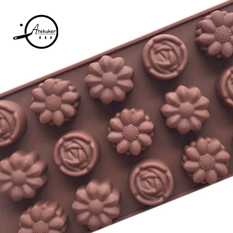 Atekuker в форме небольшого цветка силиконовые формы для шоколада DIY лоток для льда силиконовая форма для сладостей для выпечки украшения