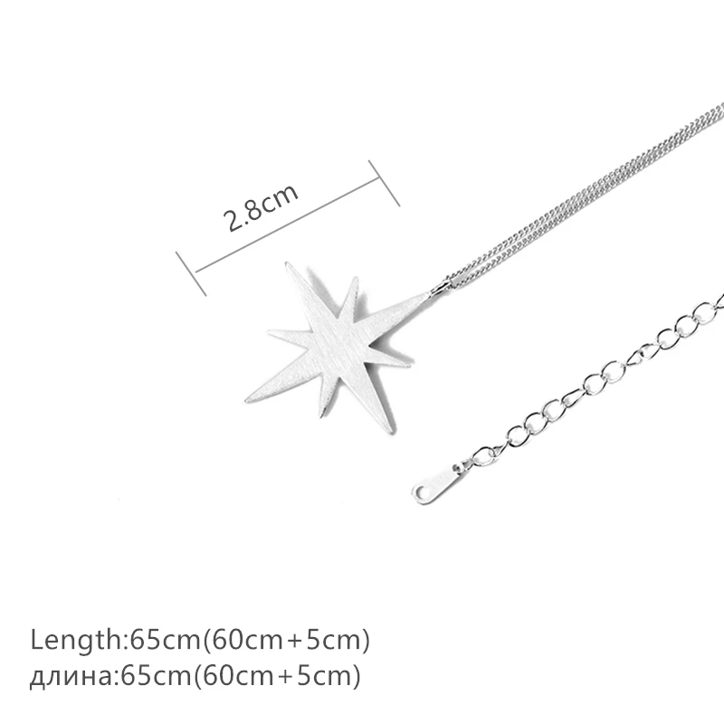 LBLS 925 пробы Серебряное длинное ожерелье Звезда длинное ожерелье цепочка Стерлинговое Серебро-ювелирные изделия ожерелья и подвески для женщин Bijoux