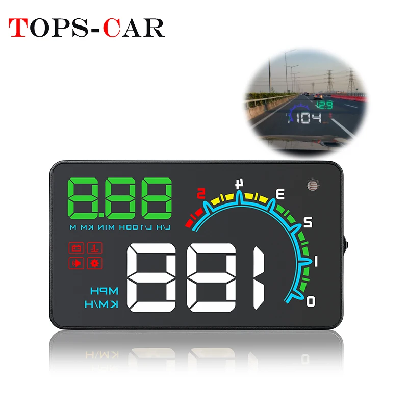 

GEYIREN D3000 Windshield Projector Overspeed RPM Alarm OBD2 Car HUD Digital Speedometer Head-Up Display For All Vehicle Cars