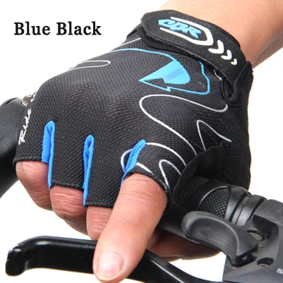 CBR Велосипедный Спорт Прихватки для мангала Половина Finger гель площадку дышащие летние спортивная одежда велосипед Перчатки - Цвет: blue black