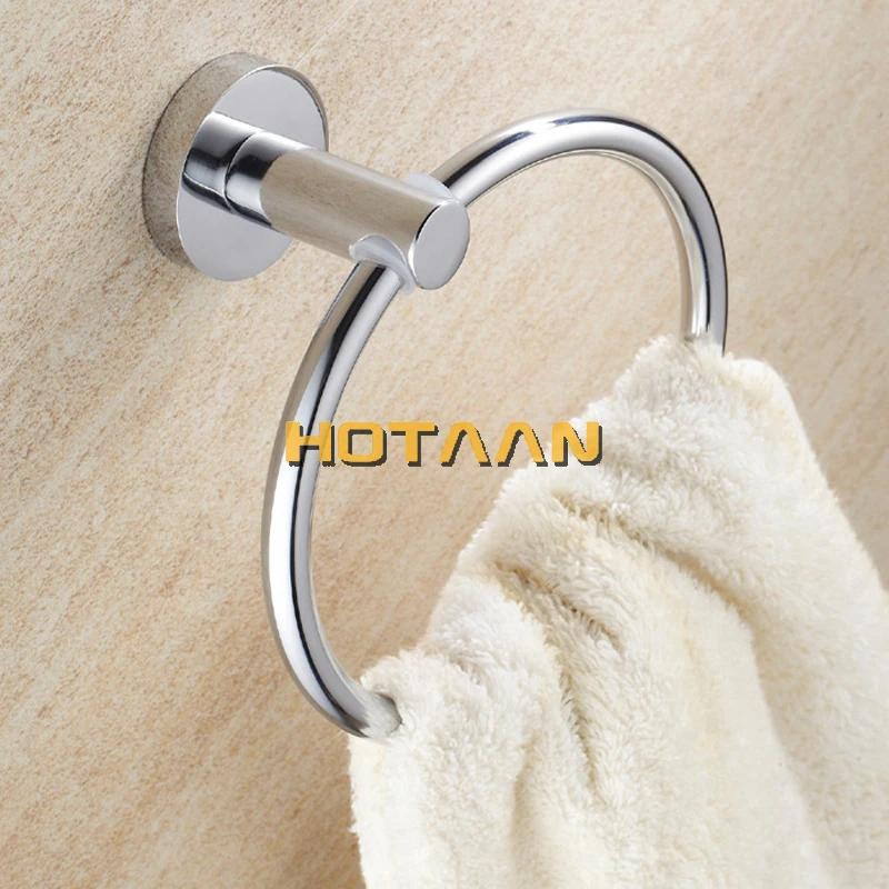 Горячая,, держатель для полотенец для ванной комнаты, настенные круглые кольца для полотенец из нержавеющей стали, вешалка для полотенец, YT-10991
