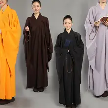 Унисекс буддийская форма для боевых искусств халат hai qing zen Униформа медитация платье одежда haiqing черный/серый