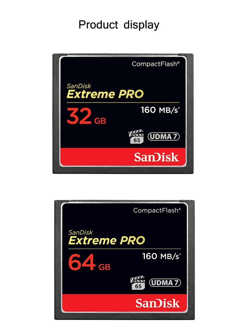 Подлинный двойной флеш-накопитель SanDisk Ultra карты памяти CF Compact Flash карта 160 МБ/с. CF карт объемом памяти 32 Гб или 64 ГБ, 128 ГБ Поддержка официальный проверки