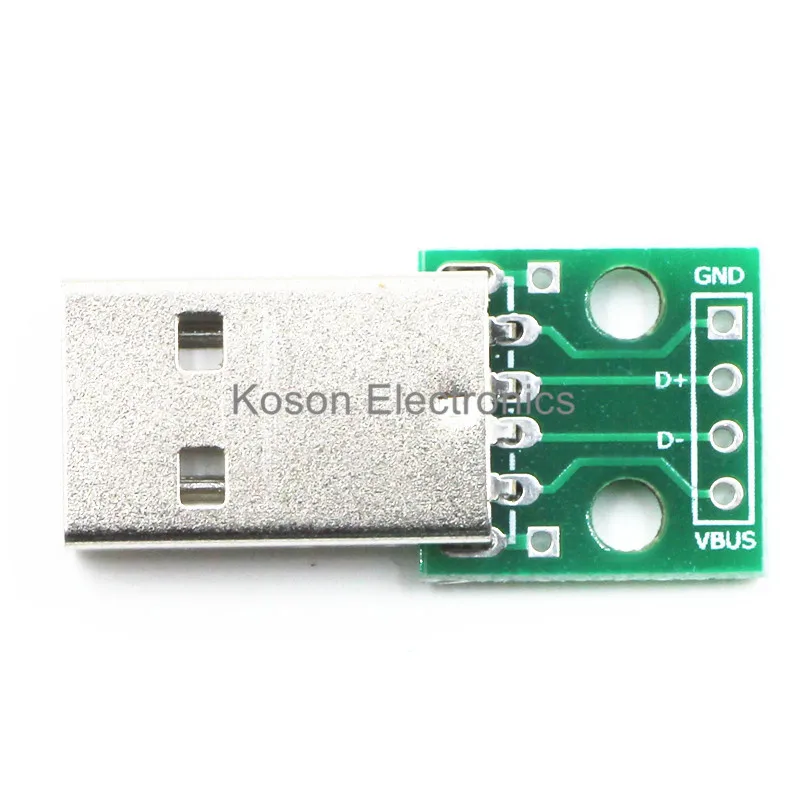 5pcs USB to DIP Adapter Converter 4 pin for 2.54mm PCB Board Power Supply DIY