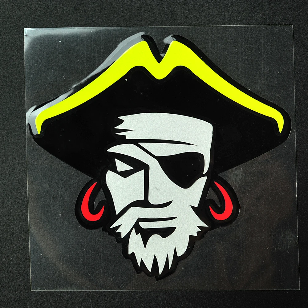 Best 1 Pcs Pirate Head Motorcycle Moto Bike Car Tail Stickers Car Styling Decal Sticker Case for Honda Yamaha Kawasaki Suzuki