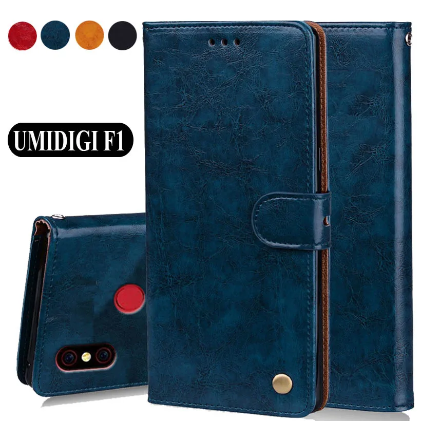 

Luxury PU Leather Slip-resistant Flip Wallet Case For UMIDIGI F1 Book Case 6.3" Cover Case Bag W02