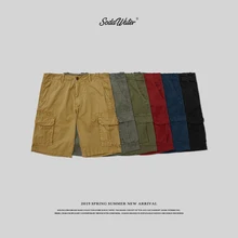 SODA воды мужские уличная хлопок Мульти Карманы одноцветная Мужская шорты прямые повседневные короткие брюки карго шорты 9382 S