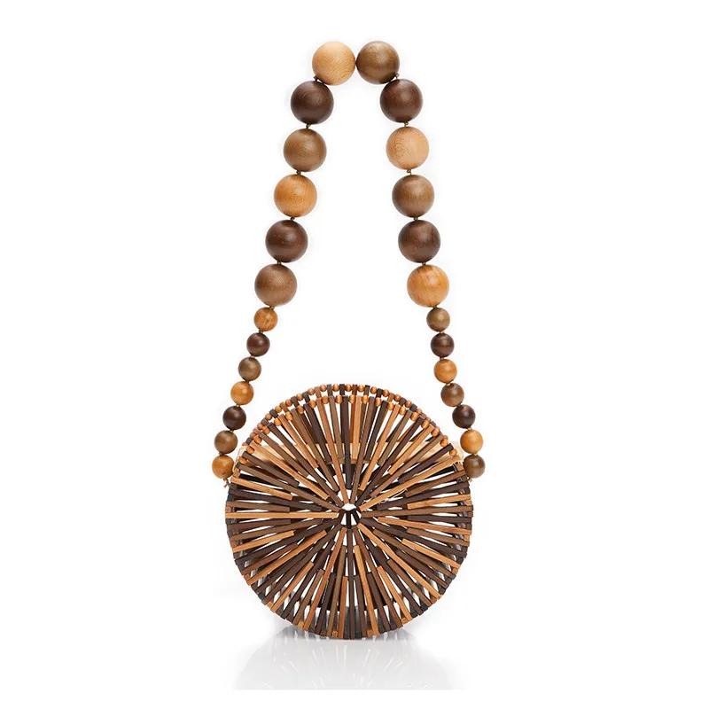 

618 Women Handbag Female Big Travel Vacation Totes Bamboo Crossbody bag For Ladies Handmade Woven Straw Beach Bag Summer