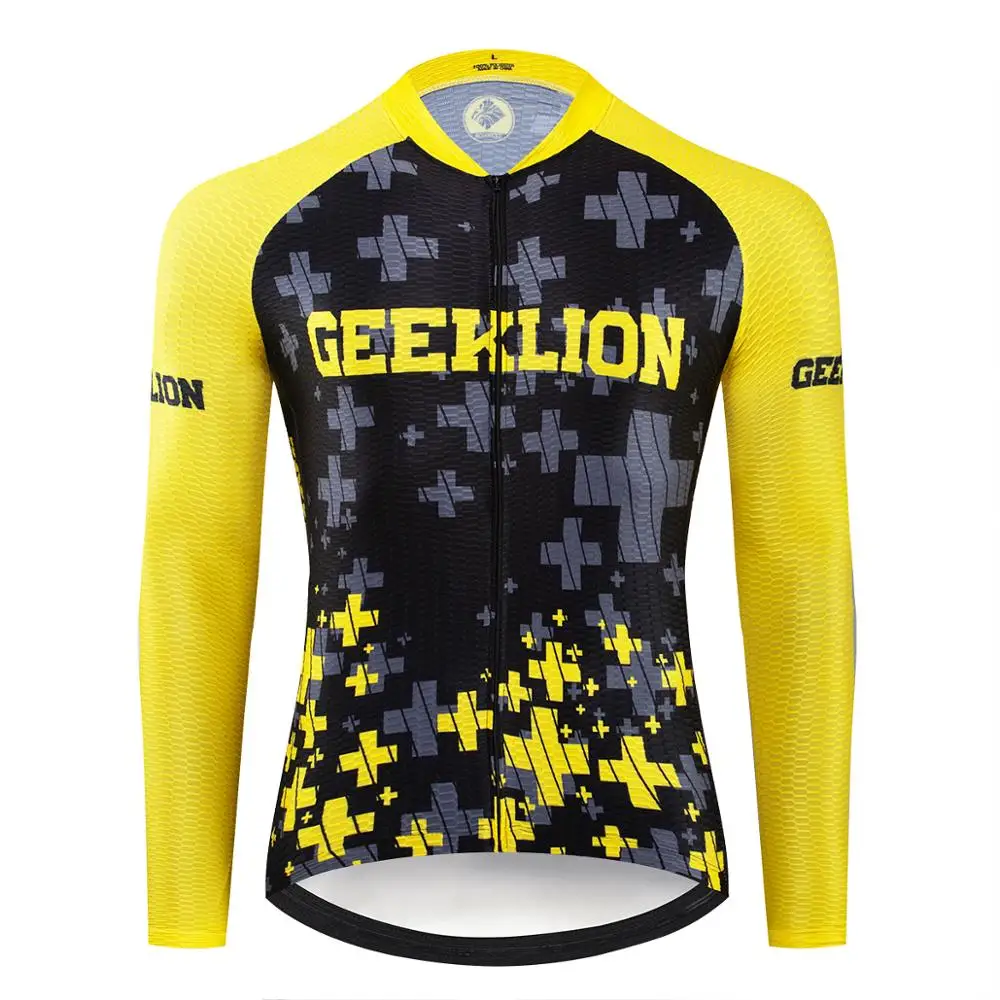 Geeklion дышащий с длинными рукавами тонкий Fit Велоспорт Джерси открытый гоночный велосипедный свитер-Джерси велосипедный Майо Ciclismo