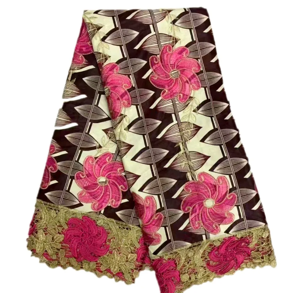 

Beautiful Color Guipure Cord Lace Fabric New Design african wax print fabric With African Wax Guipure Lace Embroidery 6Yards