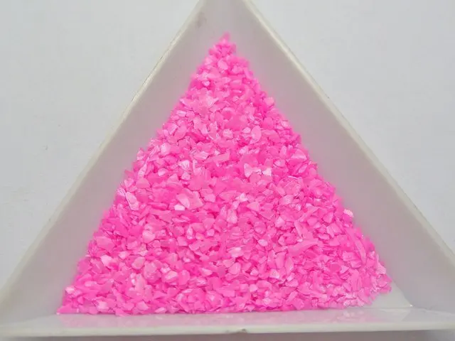 45 г стеклянные дробленые чипсы неправильной формы для нейл-арта Типсы+ коробка для хранения - Цвет: Bright Pink