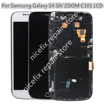 

For Samsung Galaxy S4 ZOOM C101 LCD Screen Display Touch Screen Digitizer Assembly with frame white Blue