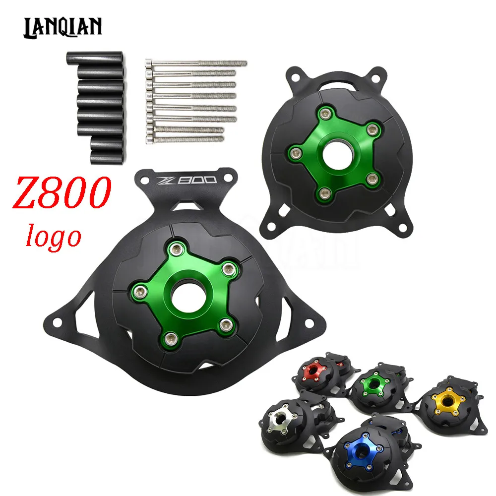 

For Kawasaki z800 2013 2014 2015 2016 2017 Motorcycle Engine Stator Case Cover Engine Protective Cover Protector With Z800 LOGO