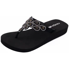 AIMONE Aviva Low Heel Womens Flip Flop Sandals Beach Slippers Shoes Summer Sandals Womens Flip Flops Lady Wedges Shoes okabashi womens maui thong flip flop sandals