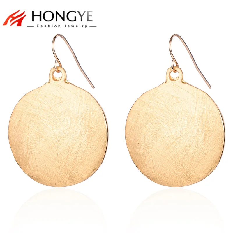 HONGYE 2018 Новый Дизайн античный Рисунок ювелирные изделия серьги круглые розовое