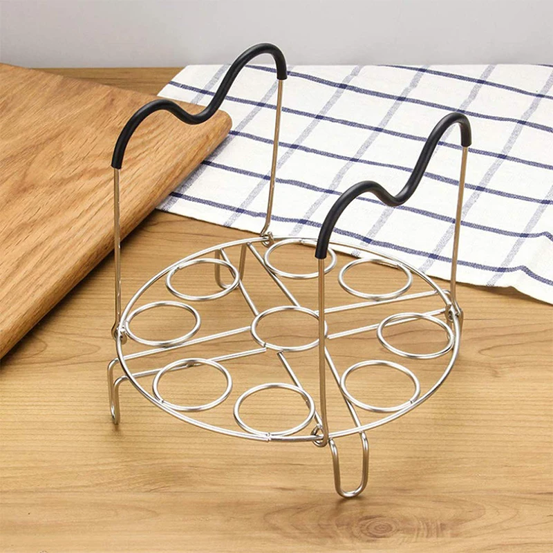 

304 Stainless Steel Foldable Steamer Rack Trivet with Heat Resistant long Handles for Instant Pot and Electric Pressure Cookers
