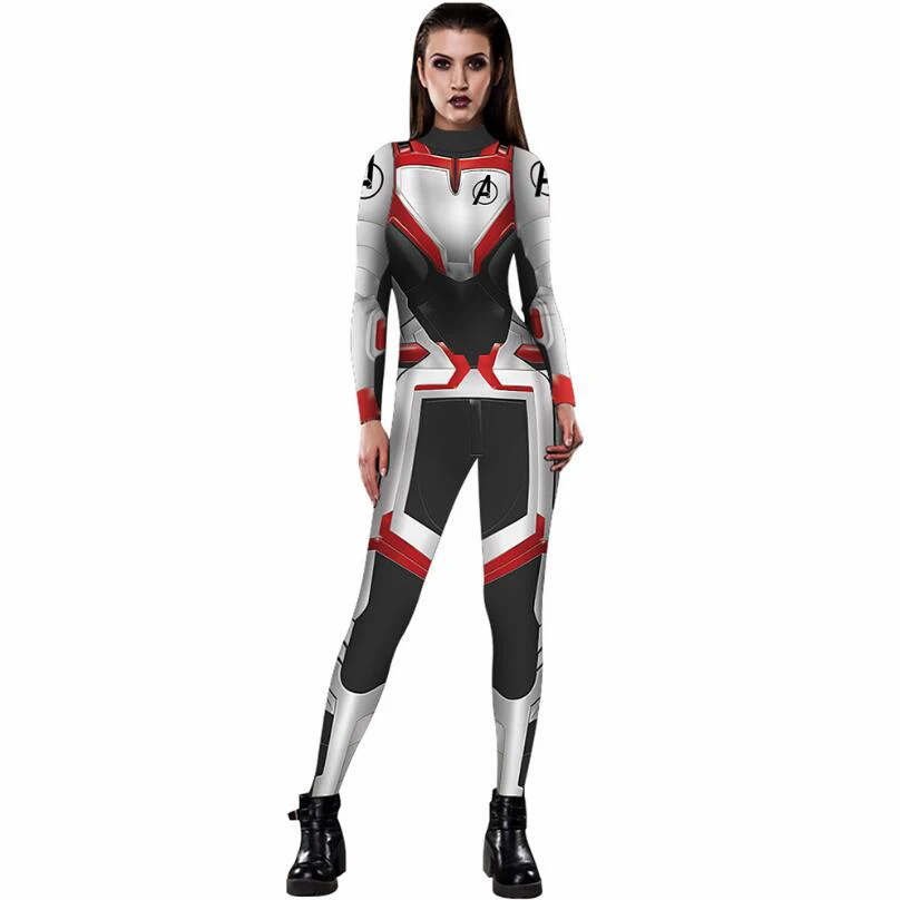 Avengers Endgame 4 Quantum Realm Fashion Fitness costume jumpsuit cosplay 3D printed sexy women's tight-fitting jumpsuit K007
