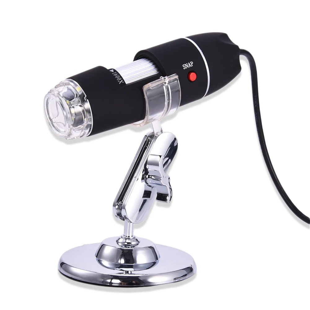 

Mega Pixels 1600X 8 LED Electronic Microscope Digital Microscope USB Mount Tweezers Magnification Measure and Bracket